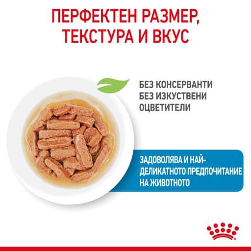 RC-SHN-MediumPuppy-Pouch-CV-2-bg_BG Royal canin – puppy medium pouch – пълноценна мокра храна в пауч за подрастващи кучета от средни породи 10×140 гр