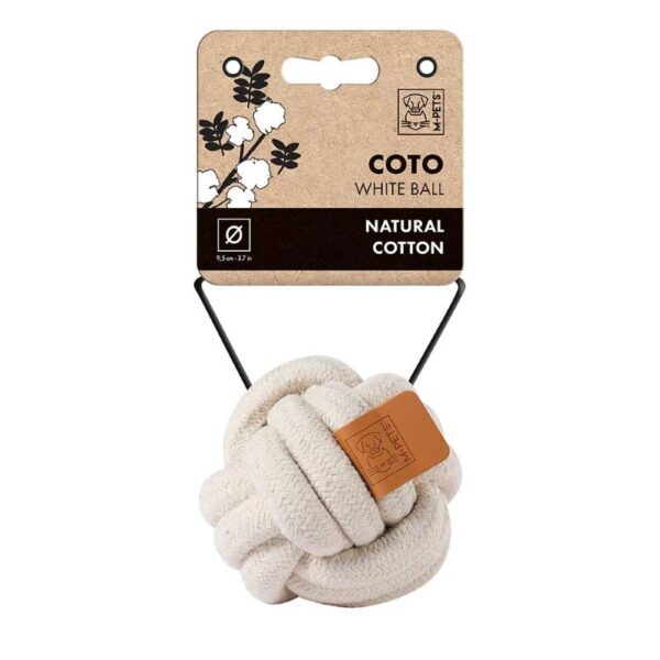 M-pets coto white ball – играчка за куче топка мека – цвят бял