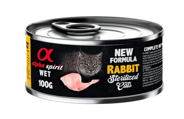 Alpha spirit sterilised cat rabbit – консерва за кастрирани котки със заек 100 гр