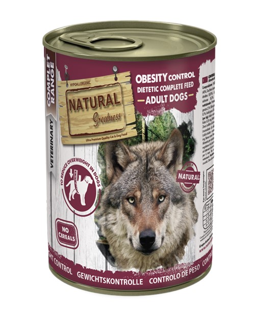 Natural greatness vet obesity control diet - консерва за кучета страдащи от диабет, колит, запек и затластяване 400 гр
