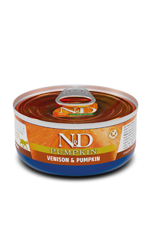 Консерви за котка - n&d cat venison&pumpkin – консерва за котка с еленско месо и тиква 70 гр
