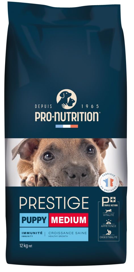 Pro-nutrition prestige dog puppy medium - пълноценна храна за подрастващи кученца от средни породи 12кг