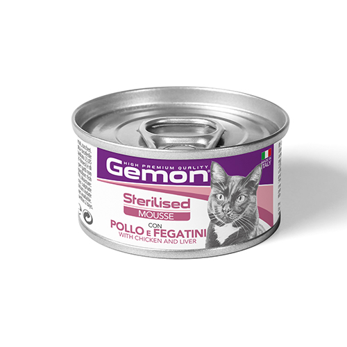 Gemon sterilised cat mousse with chicken & livers - консерва мус за кастрирани котки с пилешко и черен дроб 85 гр