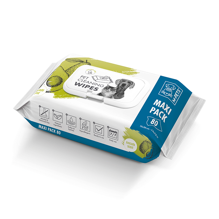 M-pets wet wipes with avocado - мокри кърпички с авокадо 80 бр