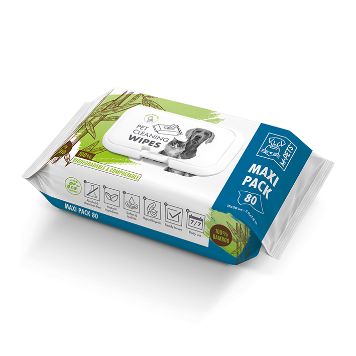 M-pets wet wipes with bamboo - мокри кърпички с бамбук 80 бр