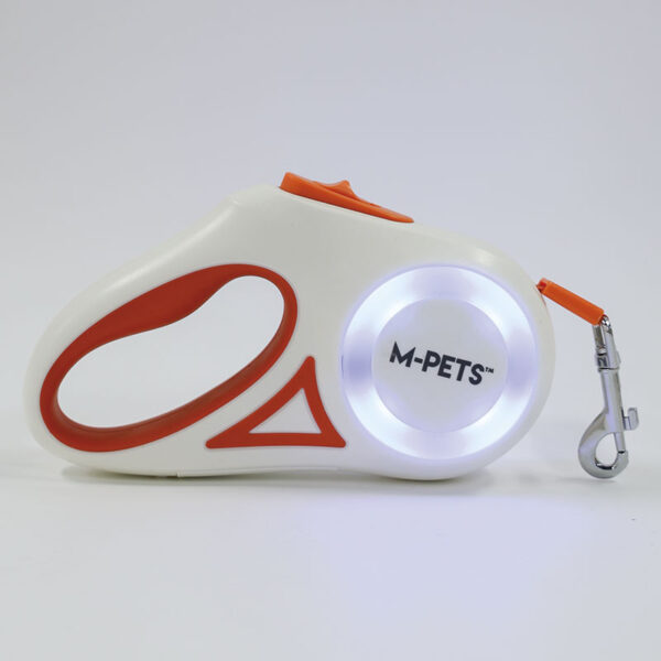 Автоматични поводи - m-pets flash – автоматичен повод за куче с фенерче и led светлини 5 м до 15кг