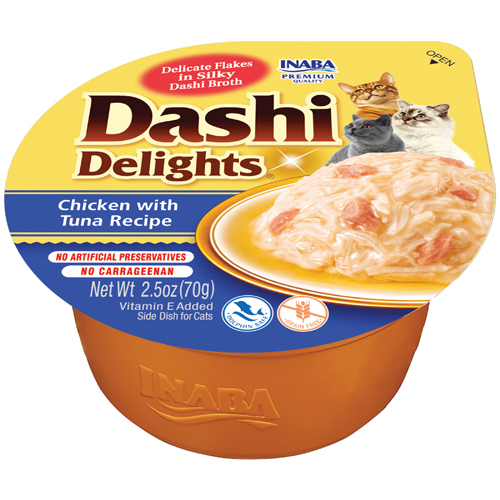 Inaba dashi delights chicken with tuna - купичка с късчета месо и японски бульон за котка с пиле и риба тон 70 гр