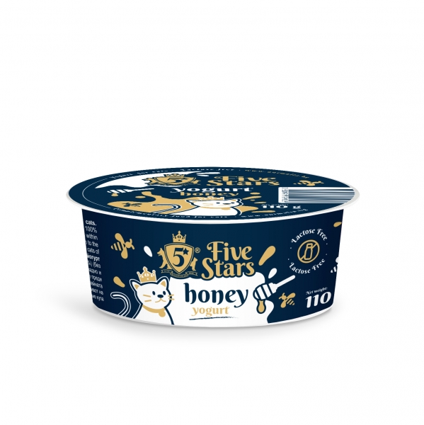 5 stars yogurt with honey cat - йогурт за котки с мед110 гр