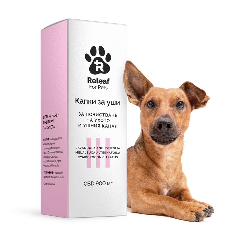 Releaf ear drops for dog - капки за уши на куче, за почистване на ухото и ушния канал 30 мл