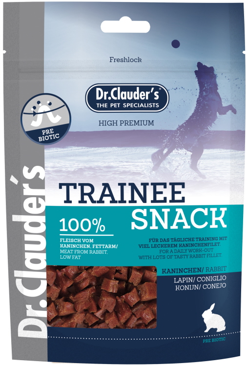 Dr clauders trainee snack rabbit - лакомства за кучета меки кубчета с заешко месо 80гр