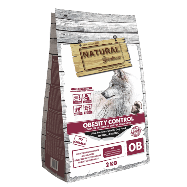 Natural greatness obesity control diet – хипоалергенна диетична храна за кучета с наднормено тегло 2 кг
