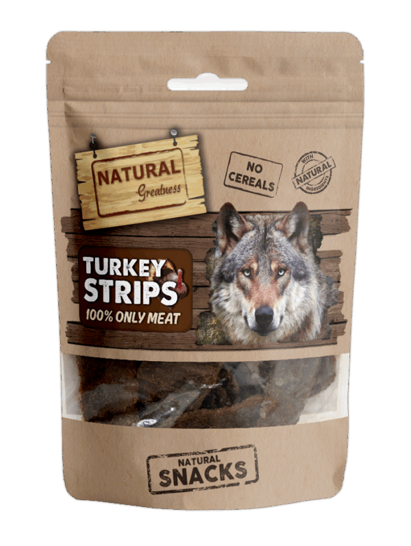 Natural greatness - natural greatness turkey strips – лакомство за куче 100% дехидратирани ленти от пуешко месо (70 г)