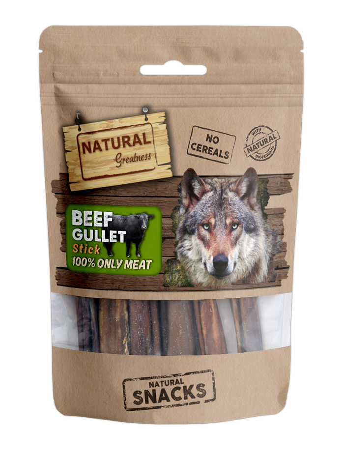 Natural greatness beef esophagus - лакомство за куче 100% дехидратиран хранопровод от говеждо (70 г)