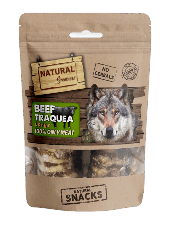 Natural greatness - natural greatness beef trachea (large) – лакомство за куче 100% дехидратирана говежда трахея 100 г (голяма)