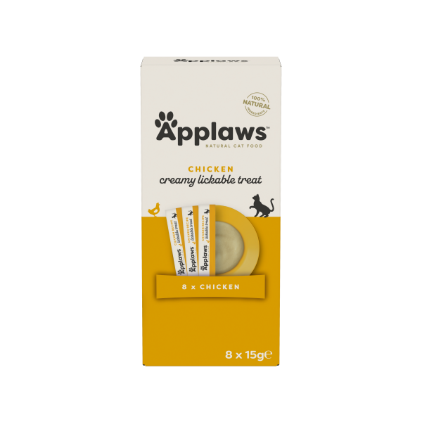 Натурални - applaws chicken creamy lickable treat – нежно кремообразно лакомство с пиле за котки 8 бр