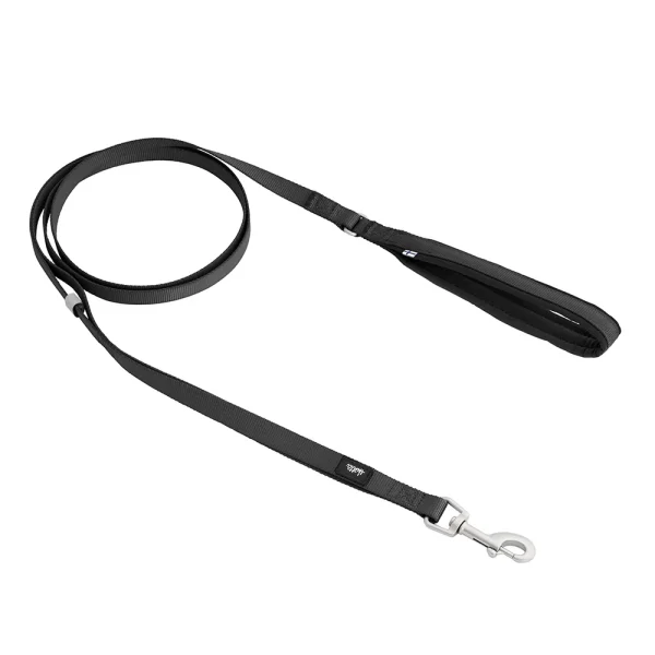 Hurtta seeker standard leash – лек повод за кучета от рециклирани материали цвят черен 180см / 15мм