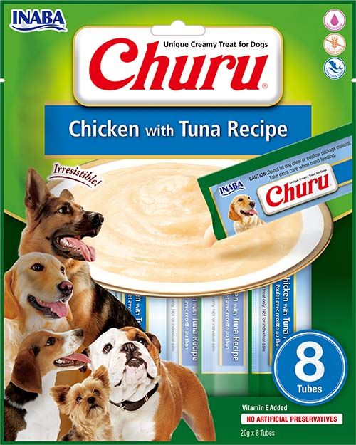 Inaba churu с пиле и риба тон кремообразно лакомство за кучета