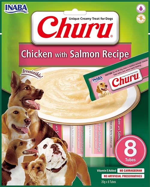 Inaba churu с пиле и сьомга кремообразно лакомство за кучета